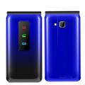 QIeAny Simplified Cell Phones for Old People, Flip Phone for Seniors, 2.4 Inches Big Screen, Dual Card Dual Standby+One Key Fast Dial, Big Speakers/big Buttons, with MP3 Music Playback,Blue