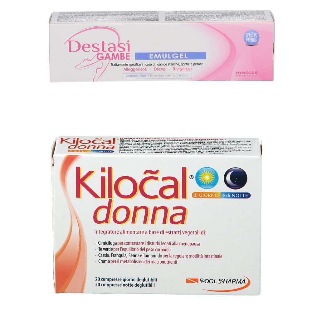 Destasi Gambe Emulgel + Kilocal donna di Giorno e Notte 1 pz Set