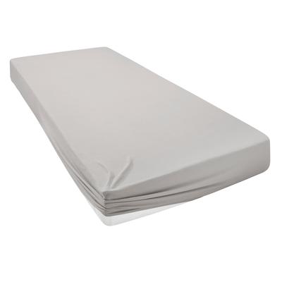 Spannbettlaken HOME AFFAIRE "Cremona, in den Qualitäten: Baumwolle mit Elastan oder Biber", grau (hellgrau), B:160cm L:200cm, Jersey-Elasthan, Obermaterial: 96% Baumwolle, 4% Elasthan, Laken, Premium Qualität, Größe ab 90x200 cm Image