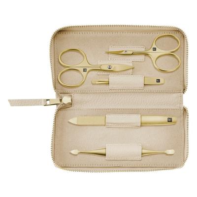 ZWILLING Beauty Maniküre Pediküre Set 5tlg. mit Nagelschere, Leder, beige Nagelpflegeset
