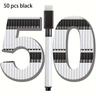 50pcs/25pcs Black Magnetic Dry Erase Markers With Eraser Cap, White Board Mini Dry Erase Markers Bulk, Fine Point Tip White Board Markers For Everyone Office Supplies