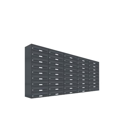 AL Briefkastensysteme 44 Fächer Premium Wand Briefkasten Anlage in RAL 7016 Anthrazit Grau, Post A4, robust, wetterfest, Artikelnummer: 132P44EA5P7016 Image