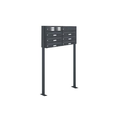 AL Briefkastensysteme 6 Fächer Premium Stand Briefkasten Anlage in RAL 7016 Anthrazit für Post A4, robust, wetterfest, Artikelnummer: 132P6S2KSP7016 Image