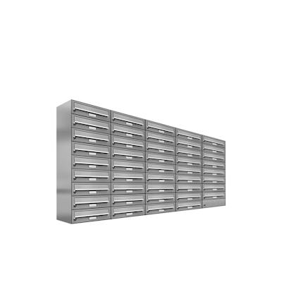 AL Briefkastensysteme 44 Fächer Premium Edelstahl Wand Briefkasten Anlage für Post A4, modern, robust und wetterfest, Artikelnummer: 132V44EA5 Image