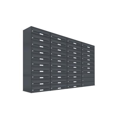 AL Briefkastensysteme 37 Fächer Premium Wand Briefkasten Anlage in RAL 7016 Anthrazit Grau, Post A4, robust, wetterfest, Artikelnummer: 132P37EA4 Image