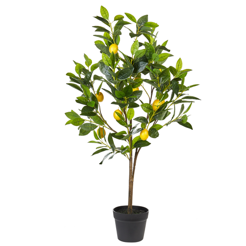 Kunstpflanze Zitronenbaum Grün 105 cm im Blumentopf Künstlich Indoor Dekoration Wohnaccessoires