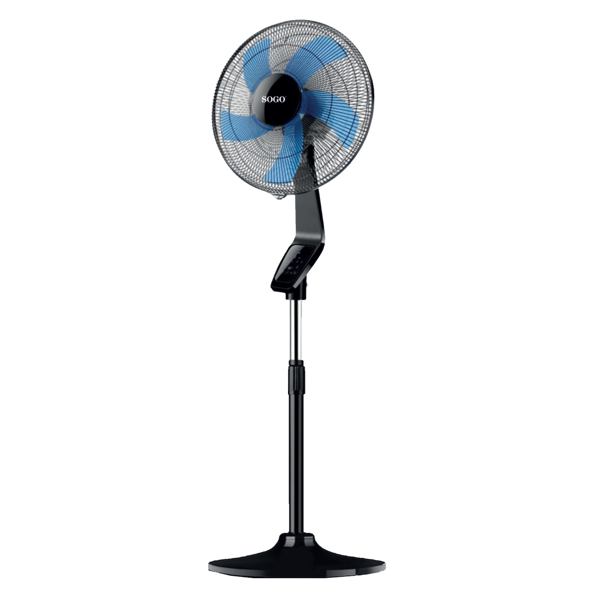 SOGO Bodenventilator "DELUXE", 3 Geschwindigkeiten, 16" (40 cm), digitales LED-Bedienfeld, Zeitschaltuhr Image