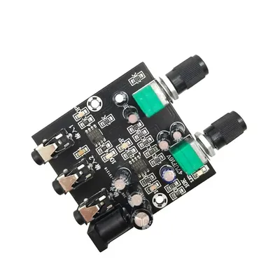 DLHiFi 2Way 2CH 2 in 1 out Stereo Audio Signal Mixer Multi-Channels Mixing Board for reverb