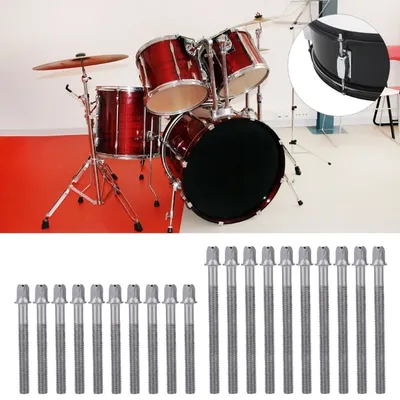 10Pcs Snare Drum Tension Lug Screws Drum Tight Tension Rods Drum Screws Snare Drum Lugs Screws Snare