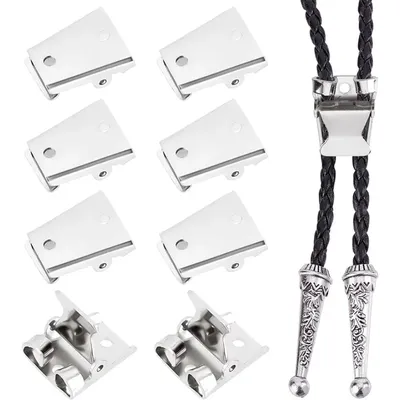 10 Pcs Iron Bolo Tie Slider Clasp Platinum Color Bolo Tie Buckle Accessories Smooth Surface Jewelry
