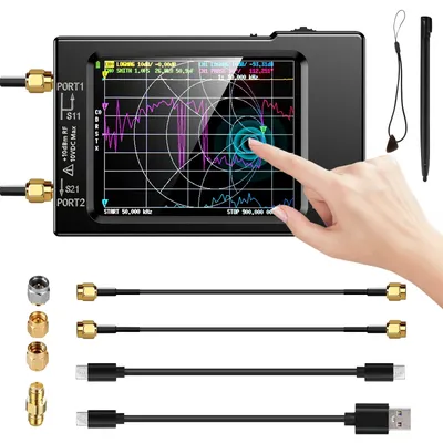 NanoVNA-H Vector Network Antenna Analyzer 10KHz-1.5GHz MF HF VHF UHF W/ Shell SD Card Slot Supprt