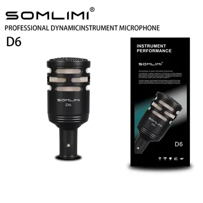 SOMLIMI D6 Drum Microphone Instrument Kick Drum Bass Microphone Dynamic Microphone Bass Snare Kick Mic Kick-out Big Bass