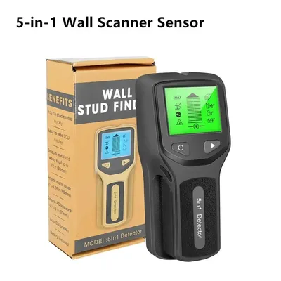 5 in 1 Stud Detector Wall Wood Scanner Digital Handheld Wall Detector Live AC Wires Cable PVC Water