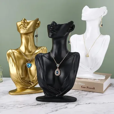 Mannequin Necklace Jewelry Display Stand Portrait Model Head Bust Earrings Necklace Rack Holder