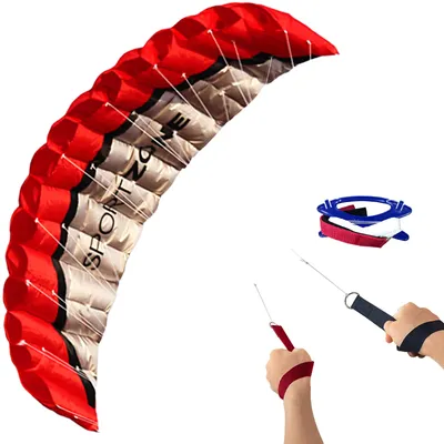 High Quality 2.5m Red Dual Line Parafoil Kite WithFlying Tools Power Braid Sailing Kitesurf