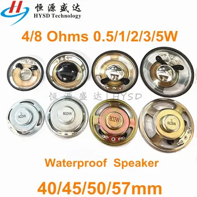 2pcs Ultra-Thin Speaker Waterproof 4/8 Ohms 0.5/1/2/3/5 Watt 1W 2W 3W 5W 4R 8R LoudSpeaker Diameter