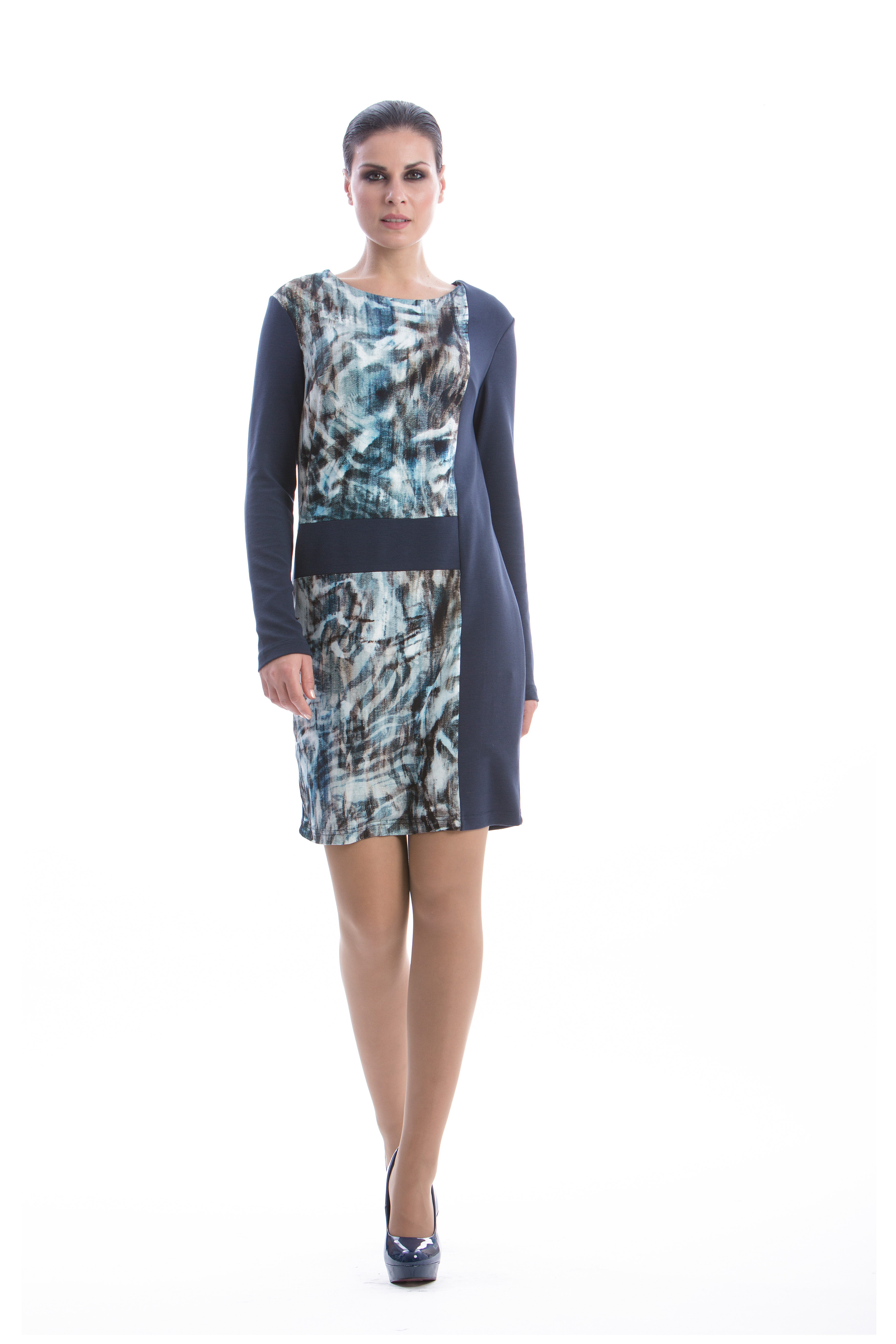 Gerades langärmeliges Kleid EU 36 / UK 8