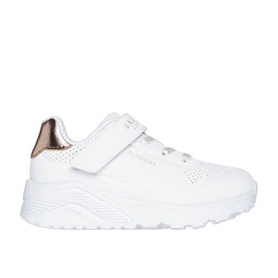Skechers Girl's Uno Lite - Precious Shimmer Sneaker | Size 9.0 | White | Synthetic/Textile
