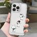 Suitable for iPhone15ProMax all-inclusive anti-fall mobile phone case creative and interesting dog graffiti transparent space case