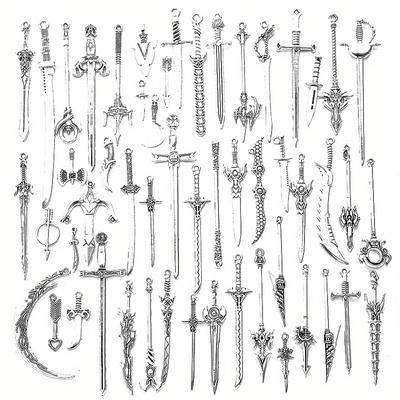 TEMU 20pcs/set New Diy Alloy Jewelry Accessories Sword Pendants Sword Accessories Jewerly Findings Image