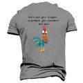 T-shirt humoristique pour adultes avec un lettrage coq pour hommes T-shirt à manches courtes T-shirt imprimé en 3D à col rond sports mode quotidien style urbain sports plein air bleu orange vert