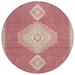 Pink/White 96 x 96 x 0.19 in Area Rug - Addison Rugs Machine Washable Indoor/Outdoor Chantille ACN1014 Polyester | 96 H x 96 W x 0.19 D in | Wayfair
