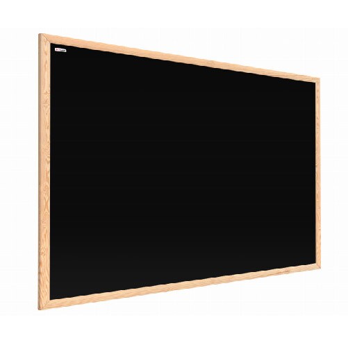 ALLboards Schwarze magnetische Kreidetafel mit Naturholzrahmen 100x80 cm Image