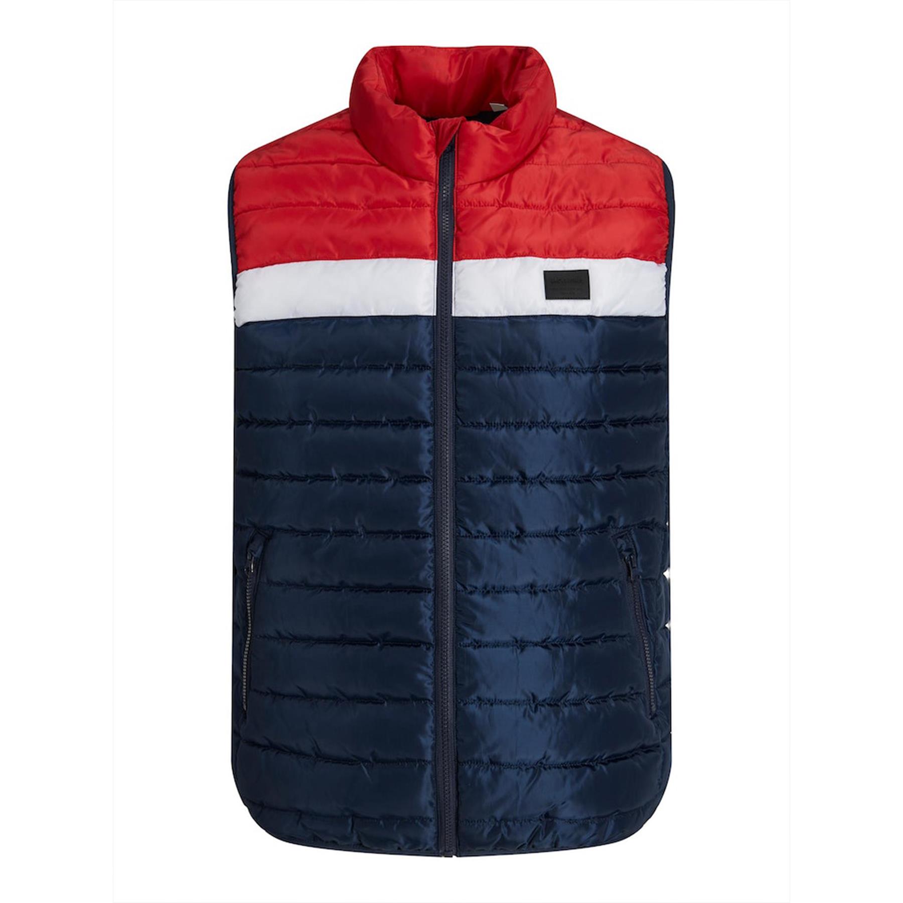 Jack & Jones Mens Gilet Bodywarmer - Navy/red - Size Large | Jack & Jones Sale | Discount Designer Brands