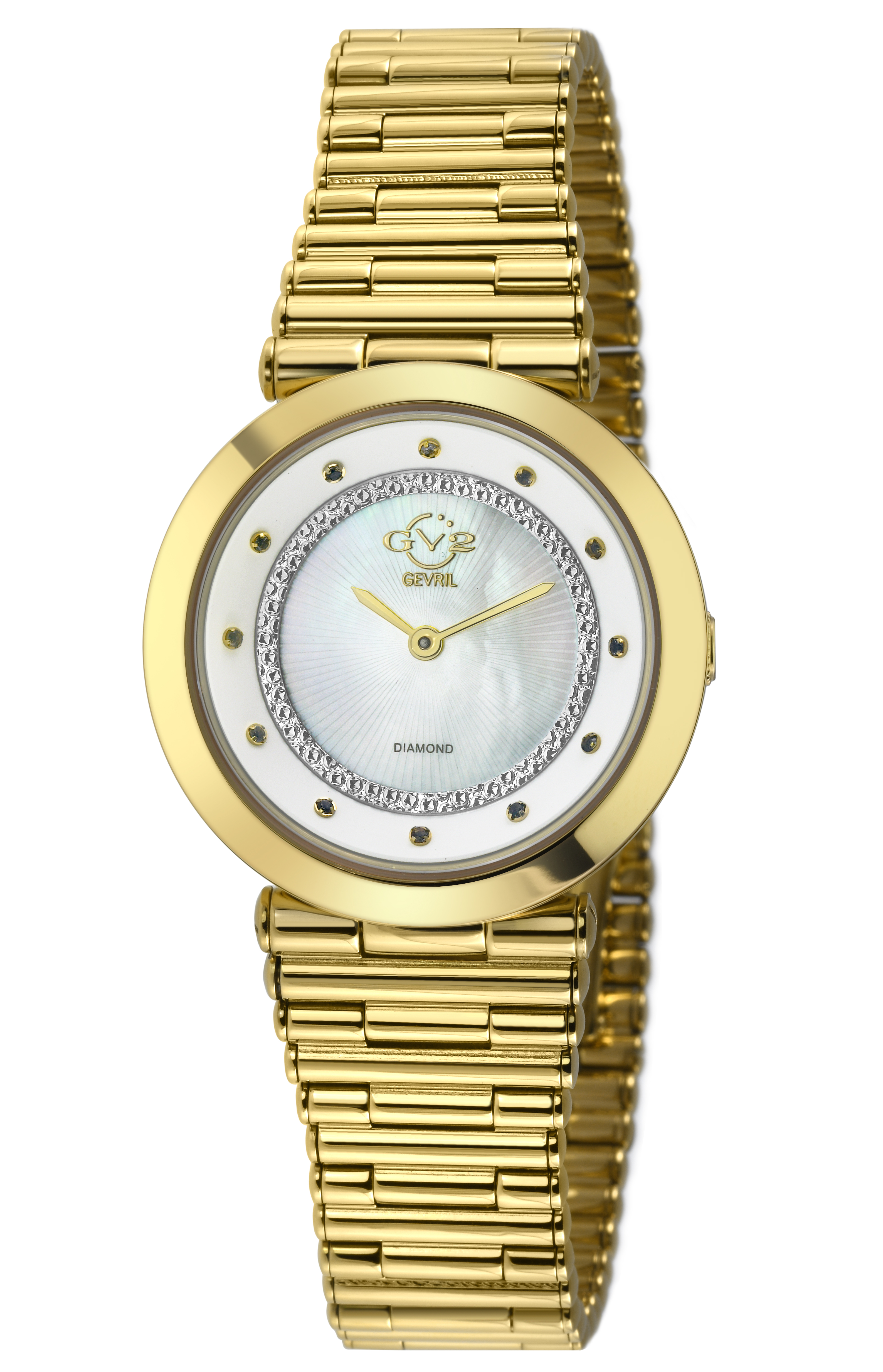 Gv2 Womens Burano Swiss Quartz MOP Dial Stainless Steel Bracelet Diamond Watch - Gold - One Size | Gv2 Sale | Discount Designer Brands