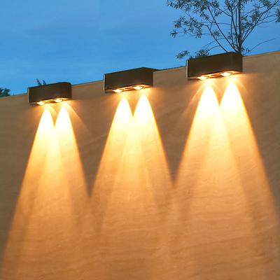 Solar LED Wall Light Super Bright Outdoor IP65 Waterproof Garden Light Yard Layout Wall Lamp Household Courtyard Atmosphere Wall Washing Light 1/2/4PCS