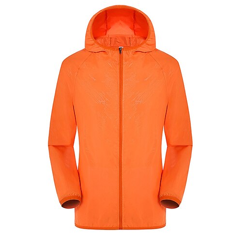 Per uomo Per donna Tinta unita Giacca a Vento Giacca Antipioggia Giacca in pelle da corsa Estate Primavera Autunno Cerniera completa Manica Lunga Athleisure Nylon Compattabile Protezione Solare UV