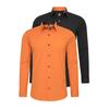 Langarmhemd RUSTY NEAL, Herren, Gr. S, EURO-Größen, orange (orange, schwarz), 60% Baumwolle, 37% Polyester, 3% Elasthan, unifarben, casual, Langarm, Hemden, im Slim-Fit geschnitten