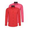 Langarmhemd RUSTY NEAL, Herren, Gr. L, EURO-Größen, rot (rot, pink), 60% Baumwolle, 37% Polyester, 3% Elasthan, unifarben, casual, Langarm, Hemden, im Slim-Fit geschnitten
