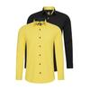 Langarmhemd RUSTY NEAL, Herren, Gr. M, EURO-Größen, gelb (gelb, schwarz), 60% Baumwolle, 37% Polyester, 3% Elasthan, unifarben, casual, Langarm, Hemden, im Slim-Fit geschnitten