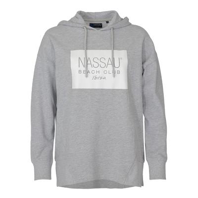 Kapuzenpullover NASSAU BEACH "NB231058", Damen, Gr. 52 (L), grau (grau melange), 100% Baumwolle, Pullover Image