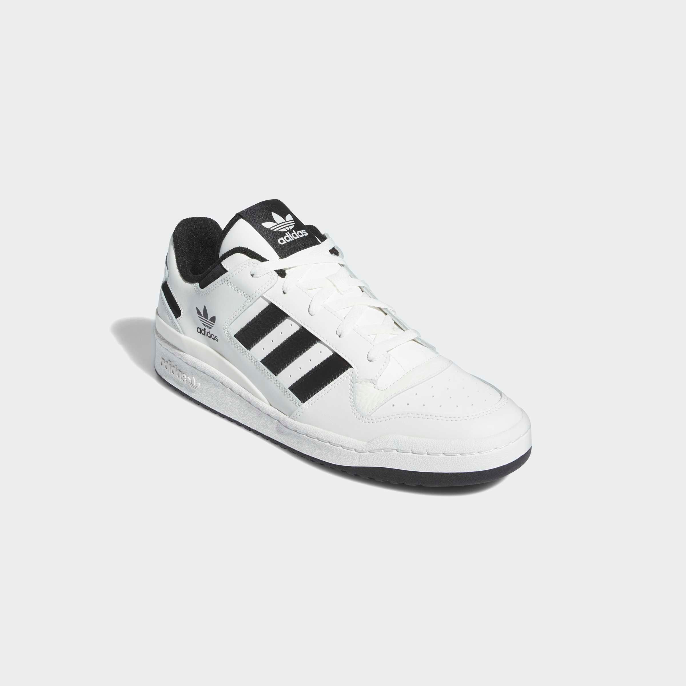 Sneaker ADIDAS ORIGINALS "FORUM LOW CL", Herren, Gr. 44, schwarz-weiß (core weiß, core schwarz, core weiß), Baumwolle, Schuhe Sneaker