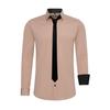 Langarmhemd RUSTY NEAL, Herren, Gr. M, EURO-Größen, beige, 60% Baumwolle, 37% Polyester, 3% Elasthan, unifarben, casual, Langarm, Hemden, mit Krawatte