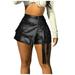 JHLZHS Shorts for Women Gym People Women s Fashion Sexy Solid Color Shorts Patchwork Zipper Package Short Leather Shorts Denim Shorts for Women Shorts for Women Denim Stretchy
