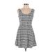 Divided by H&M Casual Dress - Mini Square Sleeveless: Blue Jacquard Dresses - Women's Size 12