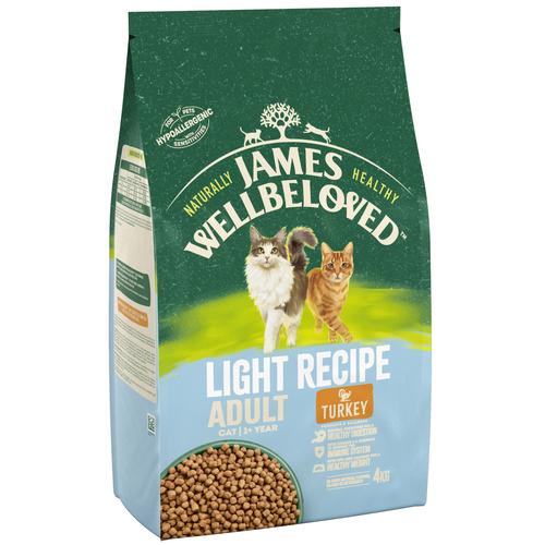 Sparpaket: 2x4kg James Wellbeloved Adult Cat Light Hypoallergenic Truthahn & Reis Katzenfutter...