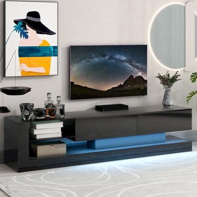 Modern TV Stand with 16-color RGB LED Strip Lights