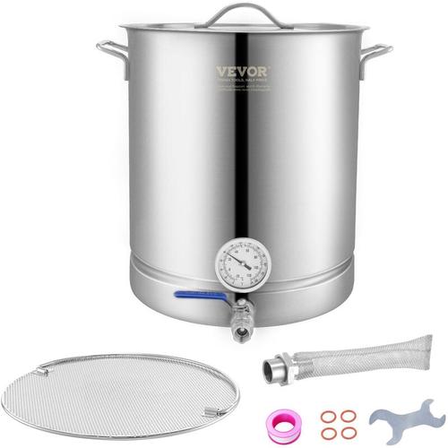 Bierbraukessel Bierbrauanlage 60,56 l Bierbrauset Maischekessel 400 x 480 mm, Edelstahl