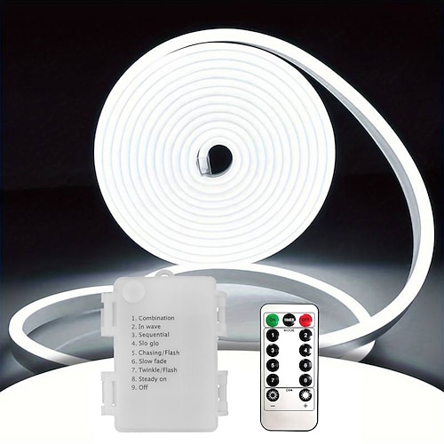 5 V wasserdichter LED-Neonlichtstreifen mit 13-Tasten-Fernbedienungstimer, 1,0–3,0 m wasserdichte Poolstreifenbox, Stromversorgung geeignet für Outdoor-Aktivitäten, Partys, Camping, Image