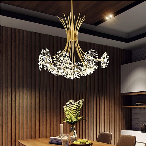 13/19 gehört moderne Feuerwerk Kronleuchter g4 Lampensockel Kristall Löwenzahn Kunst Kronleuchter Deckenleuchte im Wohnzimmer, Schlafzimmer und Esszimmer Image