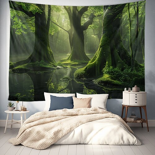 Landschaft Wald Natur hängen Wandteppich Kunst große Wandteppich Wandbild Dekor Fotografie Hintergrund Decke Vorhang Haus Schlafzimmer Wohnzimmer Dekoration Wandtuch XXL Natur Image