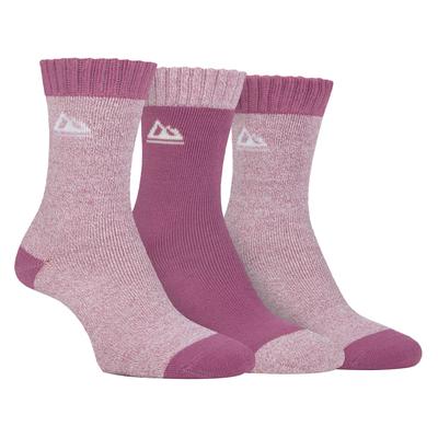 Storm Bloc - 3er-Pack Womens Performance Polyester Boot Socks | Outdoor Walking Wandern Trekking Socken - Pink/cream Image