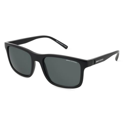 Armani Exchange 0AX4145S Herren-Sonnenbrille Vollrand Eckig Acetat-Gestell, schwarz