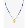 Women's Bohemian Lapis Lazuli Copper Beaded Necklace with Zodiac Pendant