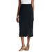 Plus Size Women's Stretch Knit Midi Skirt by Jessica London in Black (Size M)