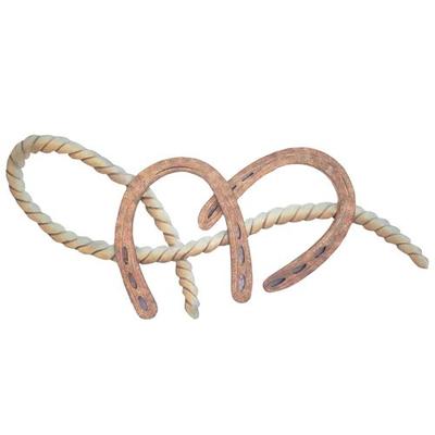 Double Horseshoes with Rope Wall Art Brown , Brown